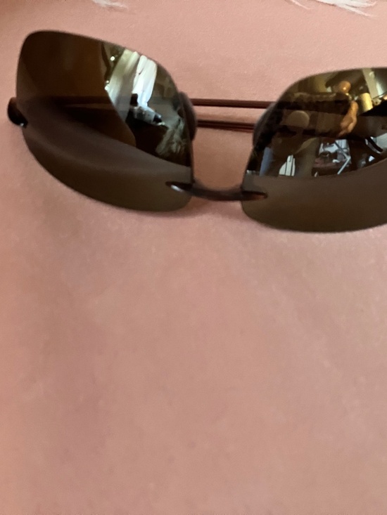 Maui Jim Breakwall Polarized Rimless Sunglasses. Rootbeer/HCL Bronze. Exc. Cond. main image 4